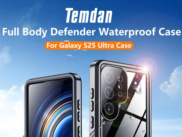Temdan Designed for Samsung S26/S25/S24/S23/S22 Ultra/Plus Case Waterproof & Shockproof Case| IP68 Military Grade Drop Proof| Built-in Screen Protector | Full Body Protection -Black-NEW（2026）