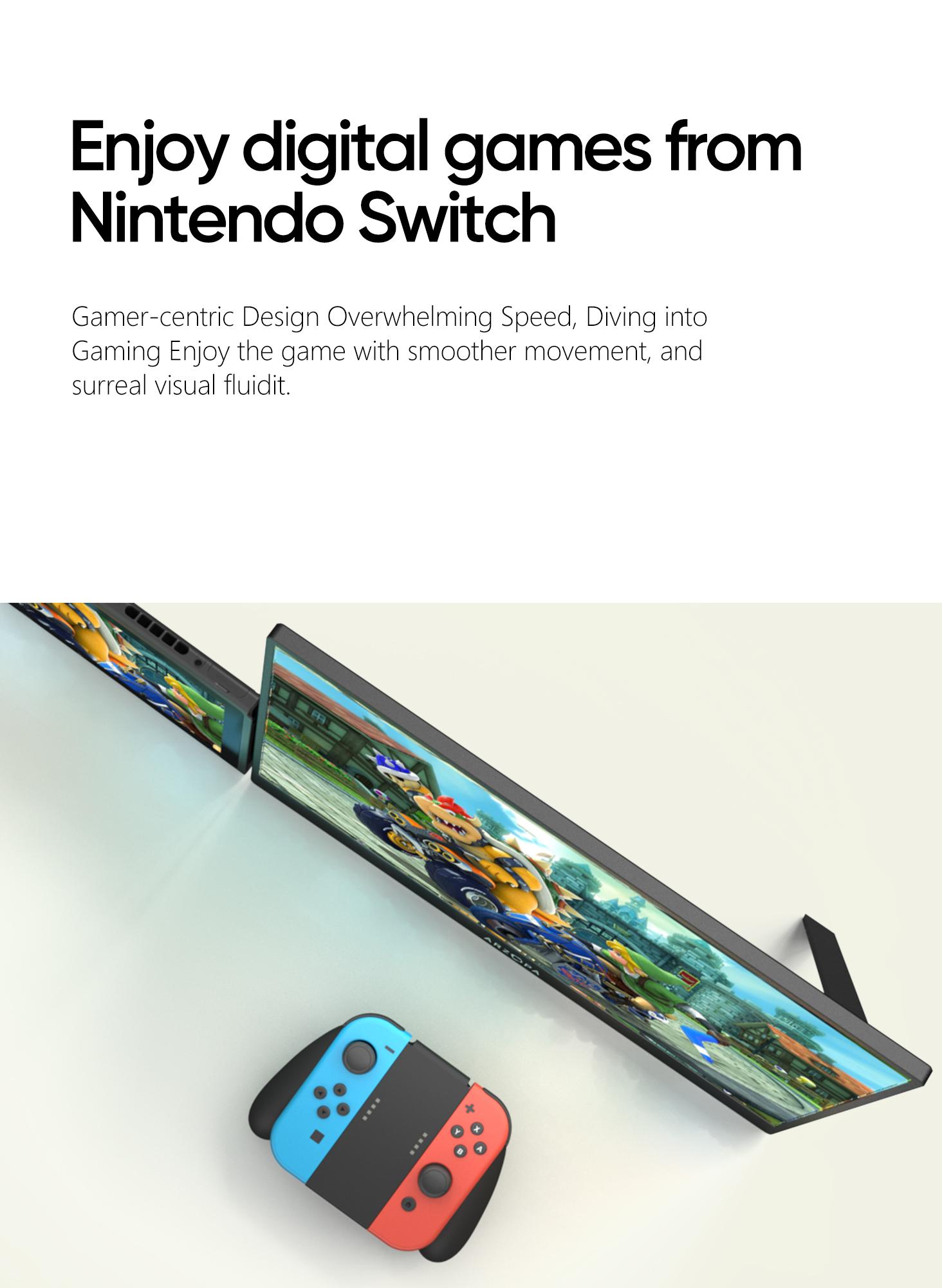 ARZOPA Portable Monitor Upgraded 16.1'' 144Hz 100%sRGB FHD 1080P Portable Gaming Monitor with HDR, Ultra Slim Eye Care External Second Screen for  Xbox, Switch, Laptop, PC, PS5, Mac