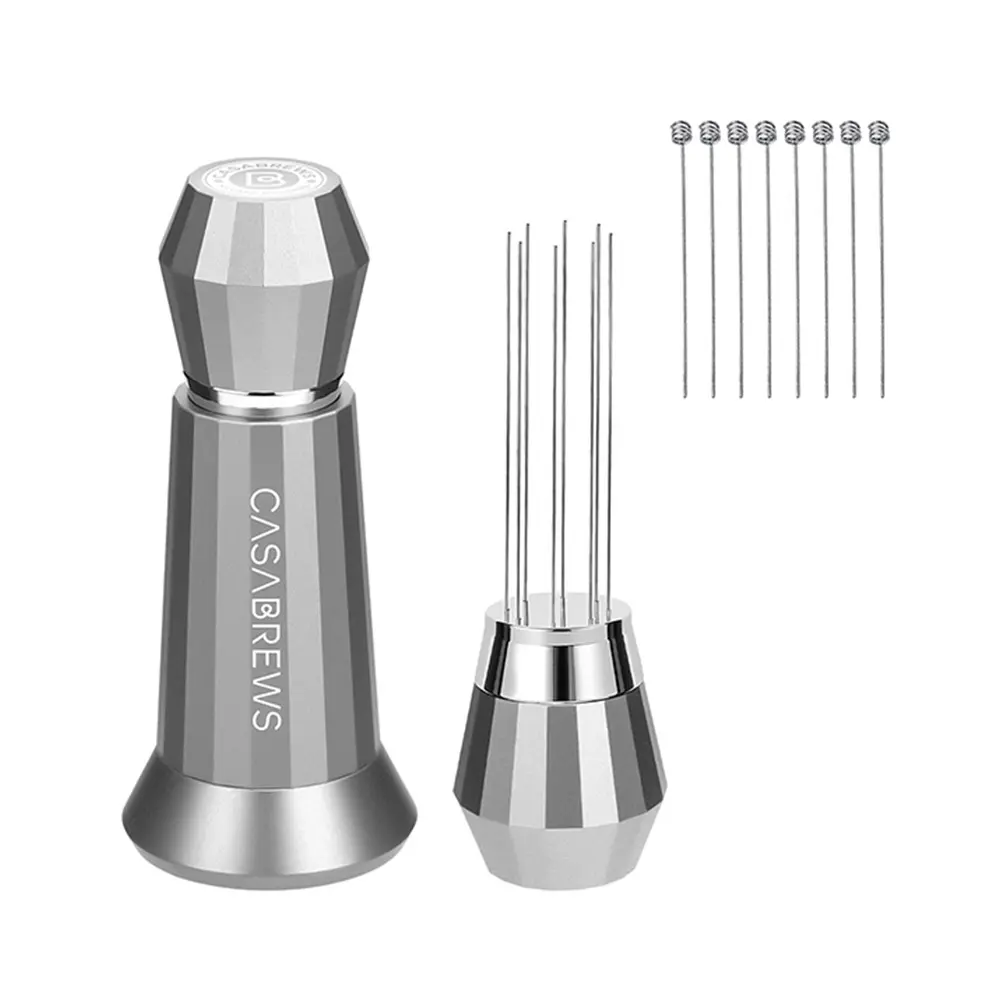 CASABREWS 8-Needle Stainless Steel WDT Distribution Tool, Ergonomic Handle Espresso Stirrer, Coffee Equipment, Compact Home Café & Barista Use Coffee Brewing Accessory