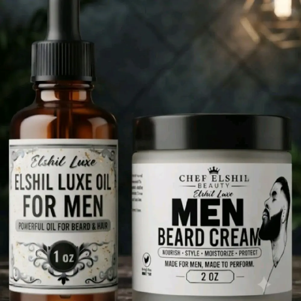 ELSHILUXE BEARD Sample  Care Set - Healthcare Beard Oil & Leave-In Cream for Aromatherapy Use