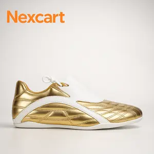 VULAY Gold White Fashion Sneakers – Lightweight Athletic Shoes for Casual Wear, Gym, Walking or Travel