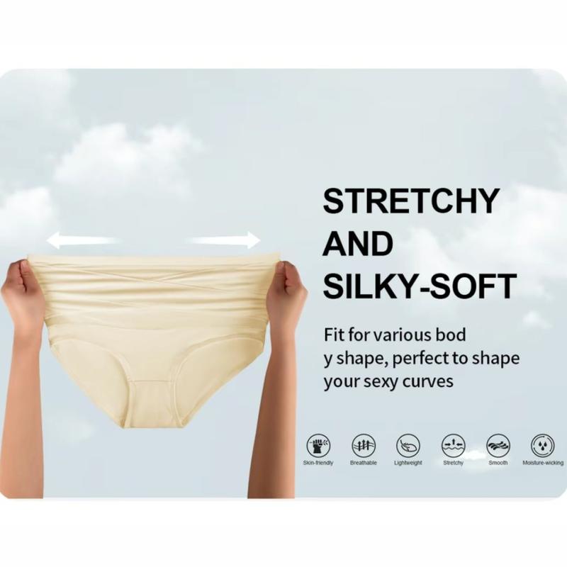 Women's High-Waist Panties，6 Pack ,Cross-Mesh Panel Underwear,Ultra Soft Comfort Fit Briefs -Womenswear lady basic minimalist Floral Lace Set for Women pant