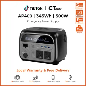 [SpringGlowUp] CTOLITY AP400 Portable Power Station 500W/345Wh,LiFePo4 Battery Backup with UPS & Wireless Charger, Camping Essentials 2026& CPAP Emergency Prep Solar Generator Large Power Bank