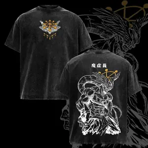 Mahoraga JJK Anime Graphic Tee, Vintage Washed Oversized Dark Anime Streetwear T-Shirt, Soft Cotton Unisex Apparel, Gift for Jujutsu Kaisen Fans quarter zip men lemon demon soulja boy outfit truck fit clothes