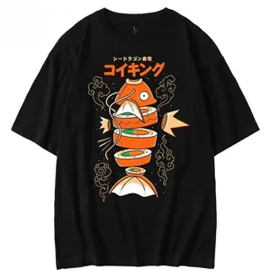 Japanese-style King Carp Magikarp Sushi Sashimi Short Sleeve T-Shirt Loose Men's and Women's Summer Trend Top ClothingFunny plus size t-shirt,Same style for men and women,Unisex graphic tees
