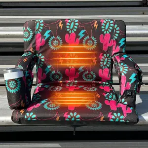 Heated Electric Cowboy 23" Stadium Seat with Armrests