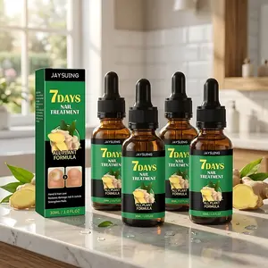 JAYSUING Ginger Nail Strengthener Treatment with Vitamin E & Plant Oils - 2 Bottles for Damaged Nails, Cuticle Care & Nail Art Prep - Infused with Ginger & Turmeric Extracts