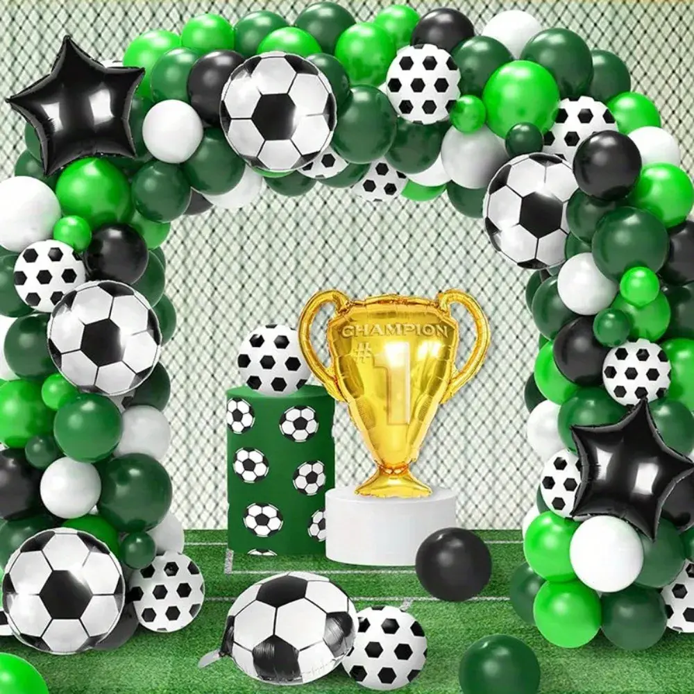 128Pcs Football Theme Latex Balloon Garland Arch Kit for Soccer Birthday Anniversary Wedding Party Background Home Decoration Supplies, Balloon Decorations Kit, Soccer Balloons