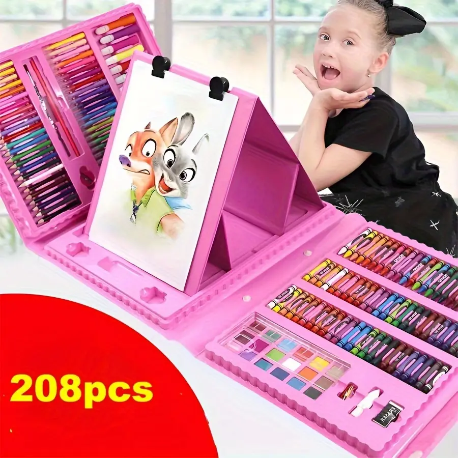 208pcs Super Large Art Set for Kids, Colorful Art Supplies, Art Drawing Supplies, Crayons, Colored Pencils, Markers, Perfect Gift for Children