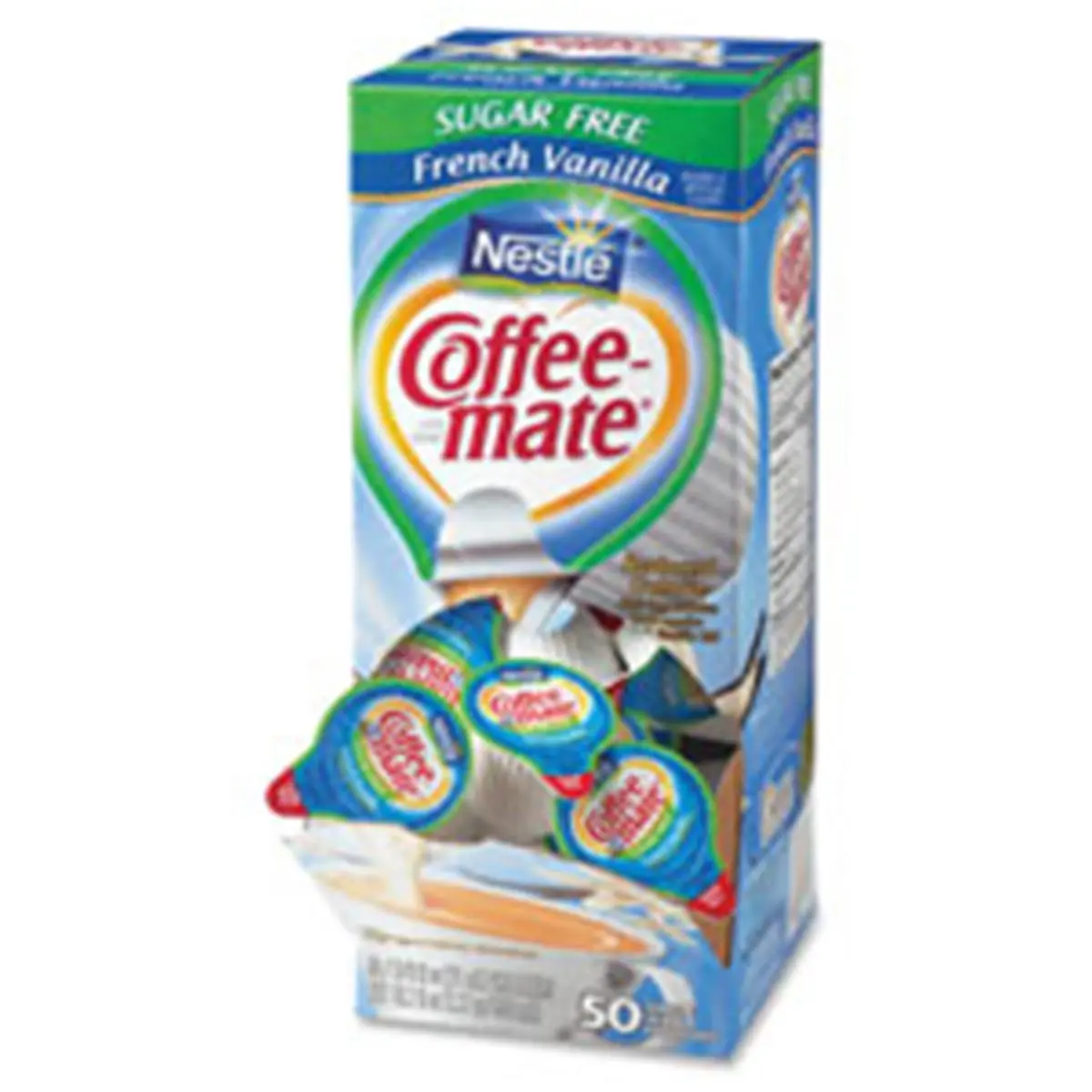 Nestle USA NES91757 Sugar-Free French Vanilla Flavor Liquid Coffee Creamers, .38 Oz Singles, 50-Count Box