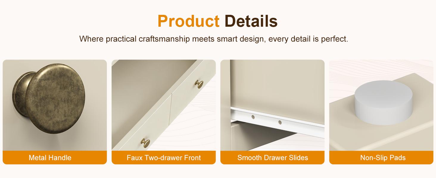 RoyalCraft 3 Drawer Dresser, 27'' Wood Chest of Drawers with Storage Drawers, Modern Bedroom Dresser Cabinet for Living Room, Entryway, Hallway