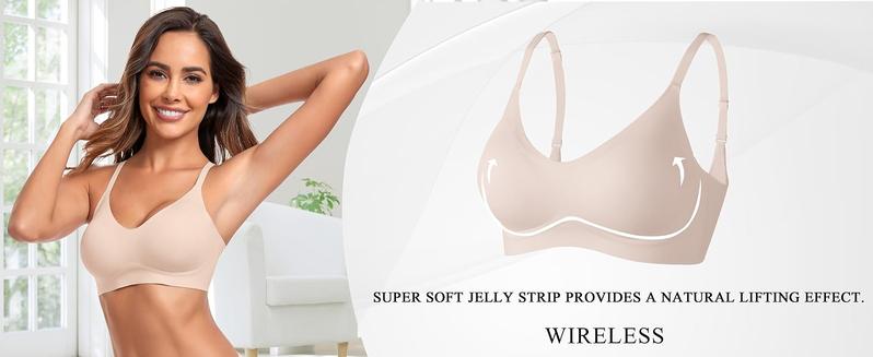 OEAK Womens Seamless Jelly Bra No Underwire Comfort Push Up Bras Buttery Soft Wireless Full Coverage Sport Everyday Bra OEAK Womens Seamless Jelly Bra No Underwire Comfort Push Up Bras Buttery Soft Wireless Full Coverage Sport Everyday Bra