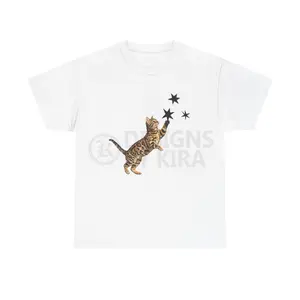 Cat Reach for the Stars T-Shirt | Unisex Cotton Tee