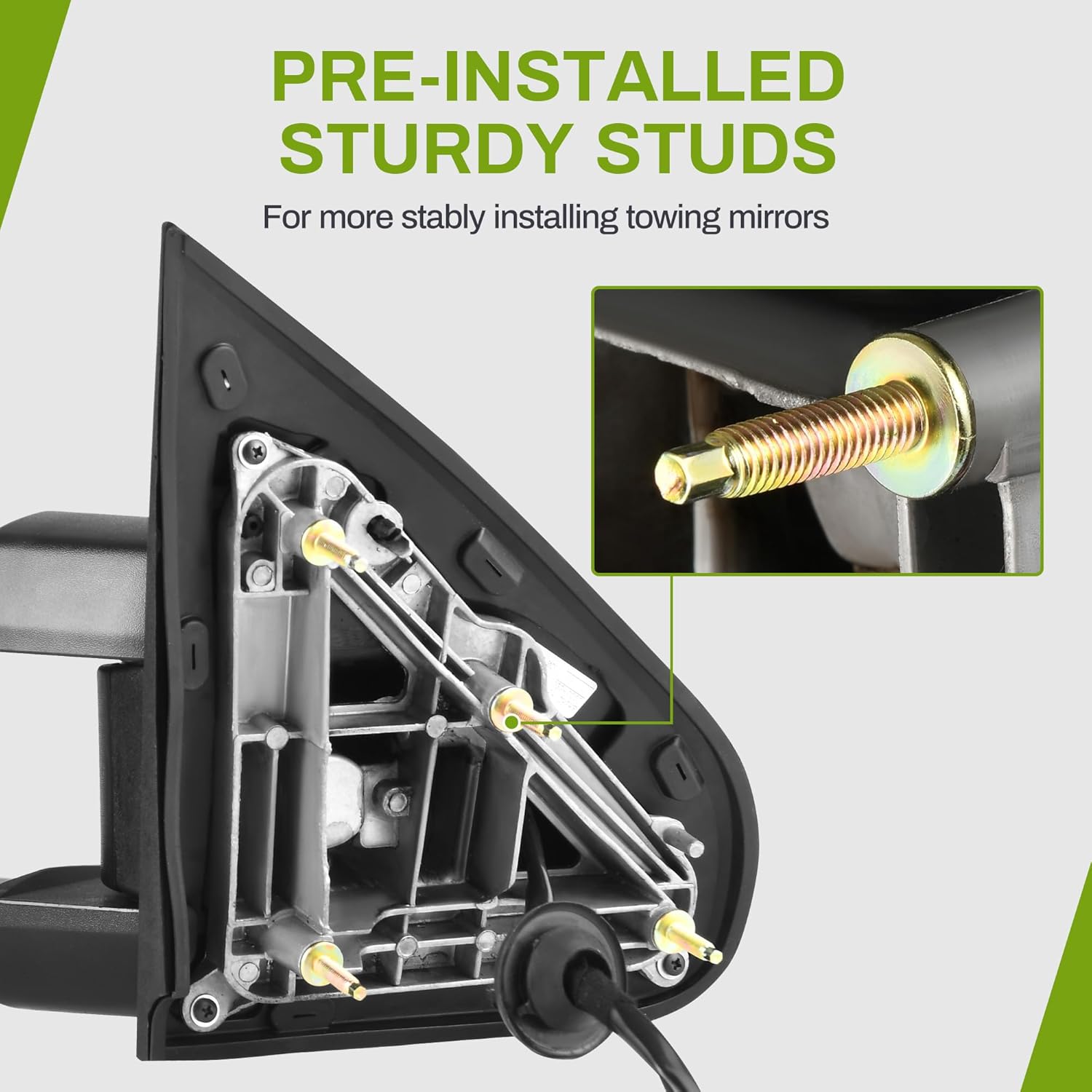 YITAMOTOR Towing Mirror for 2014-2018 Silverado Sierra 1500 2500 HD 3500 HD, Power Heated Switchback LED Turn Signal Light Running Light Manual Telescoping Folding White