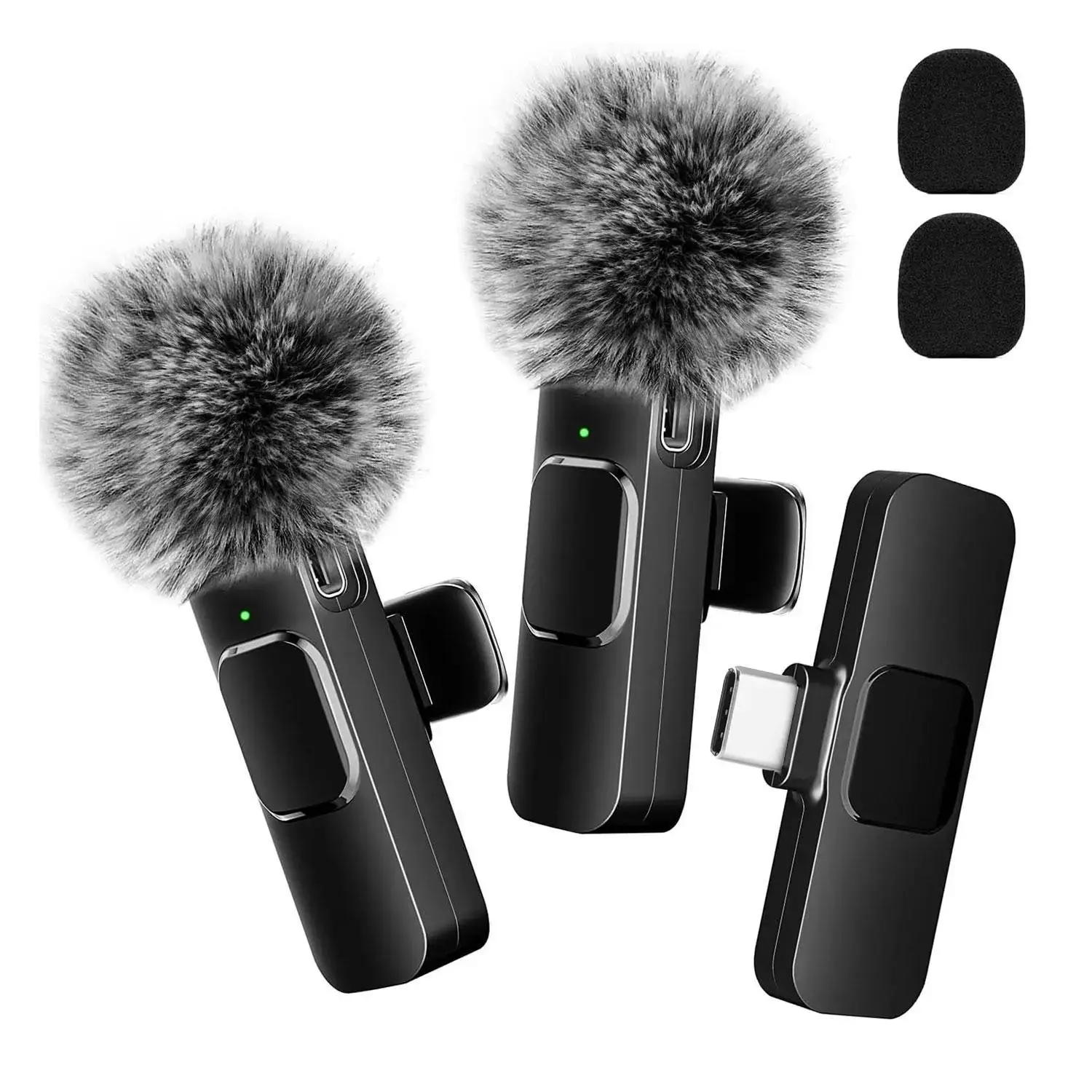Wireless Lavalier Microphone for Android Phone - Wireless Mic with 2 Microphones for iPhone 15, USB-C Phone, Video Recording, Interview, Vlog, Auto Sync, and Noise Reduction Audio Bluetooth,back to school,back to school haul