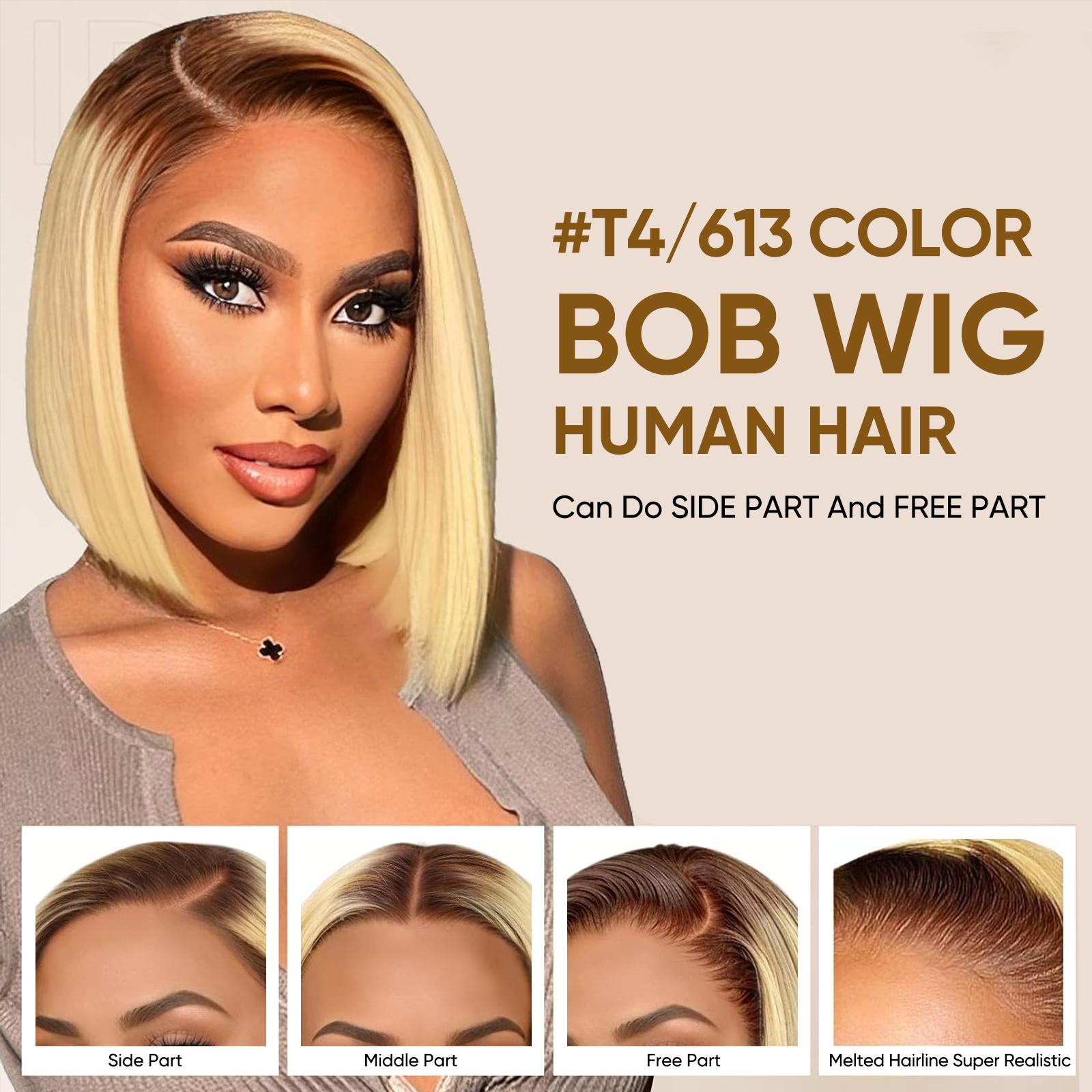 [Spring Musts] Wiggins Hair 4/613 Bob Wig Human Hair Straight Blonde Lace Closure Wig Pre Cut Lace Glueless Wigs Lace Closure Wig With Pre Plucked Hairline WeeklyDeals #SpringStatements