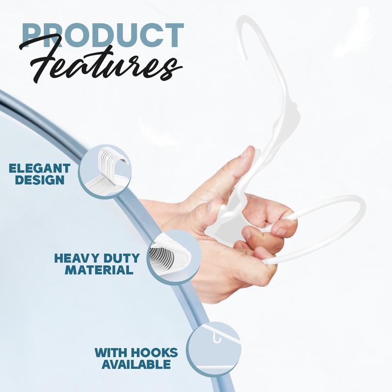 Utopia Home Plastic Hangers – Clothes Hangers with Hooks, Durable & Space Saving – 50 Pack & 100 Pack (Black or White)