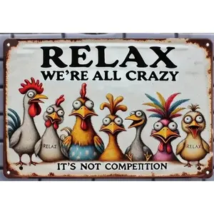 Unrivaled "Relax & Enjoy Life" Sign - ColorfulChicken Wall Decor with Weatherproof Iron |     Decor Suitable for All Kinds of Placescan be customized with your own designcan be customized with your own design