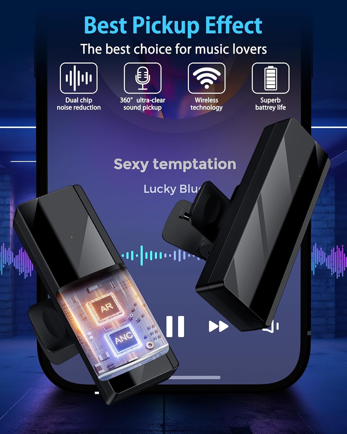 Mini Wireless Lapel Microphone for Android/iPhone Ideal for Video Recording / Conferencing / Lecturing / Work Mini Wireless Lapel Microphone for Android/iPhone Ideal for Video Recording / Conferencing / Lecturing / Work