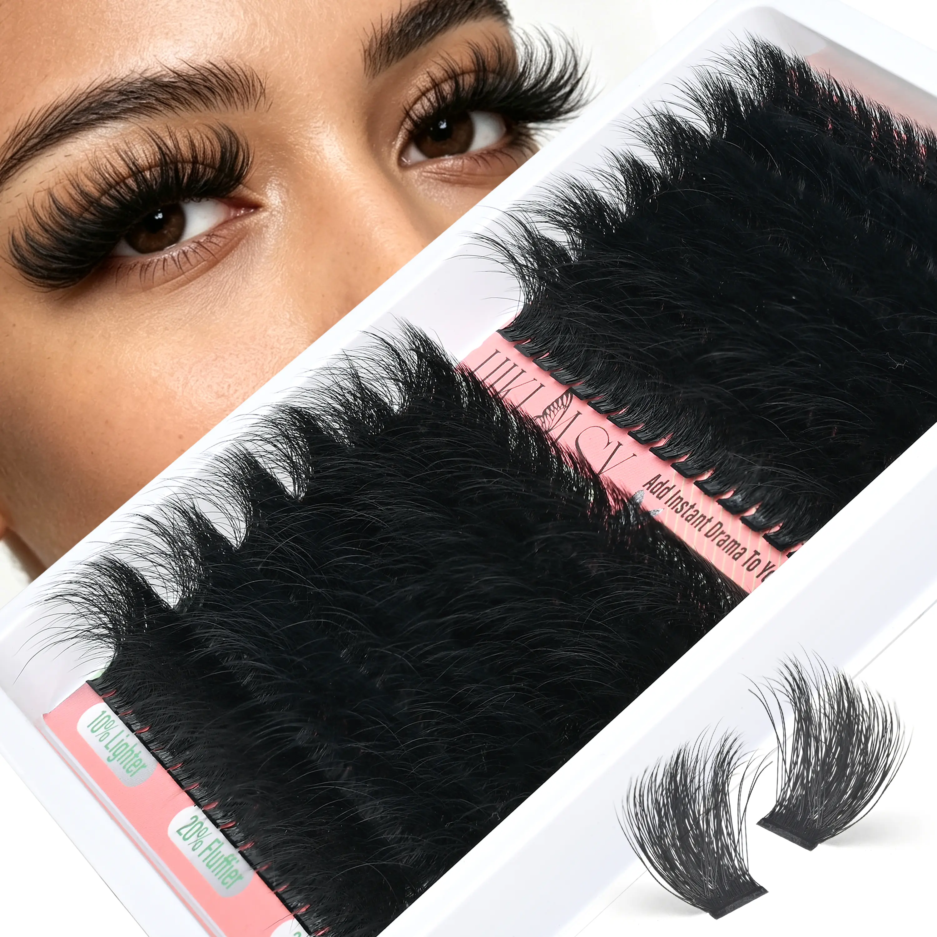 Volume Lash Clusters 300D Thick Lash Extensions 16-25mm Long Lashes Cluster Easy To Apply D Curve Bold Fluff False Eyelashes For Dramatic Makeup Soft Wispy Eyelash Reusable By Hiklasy