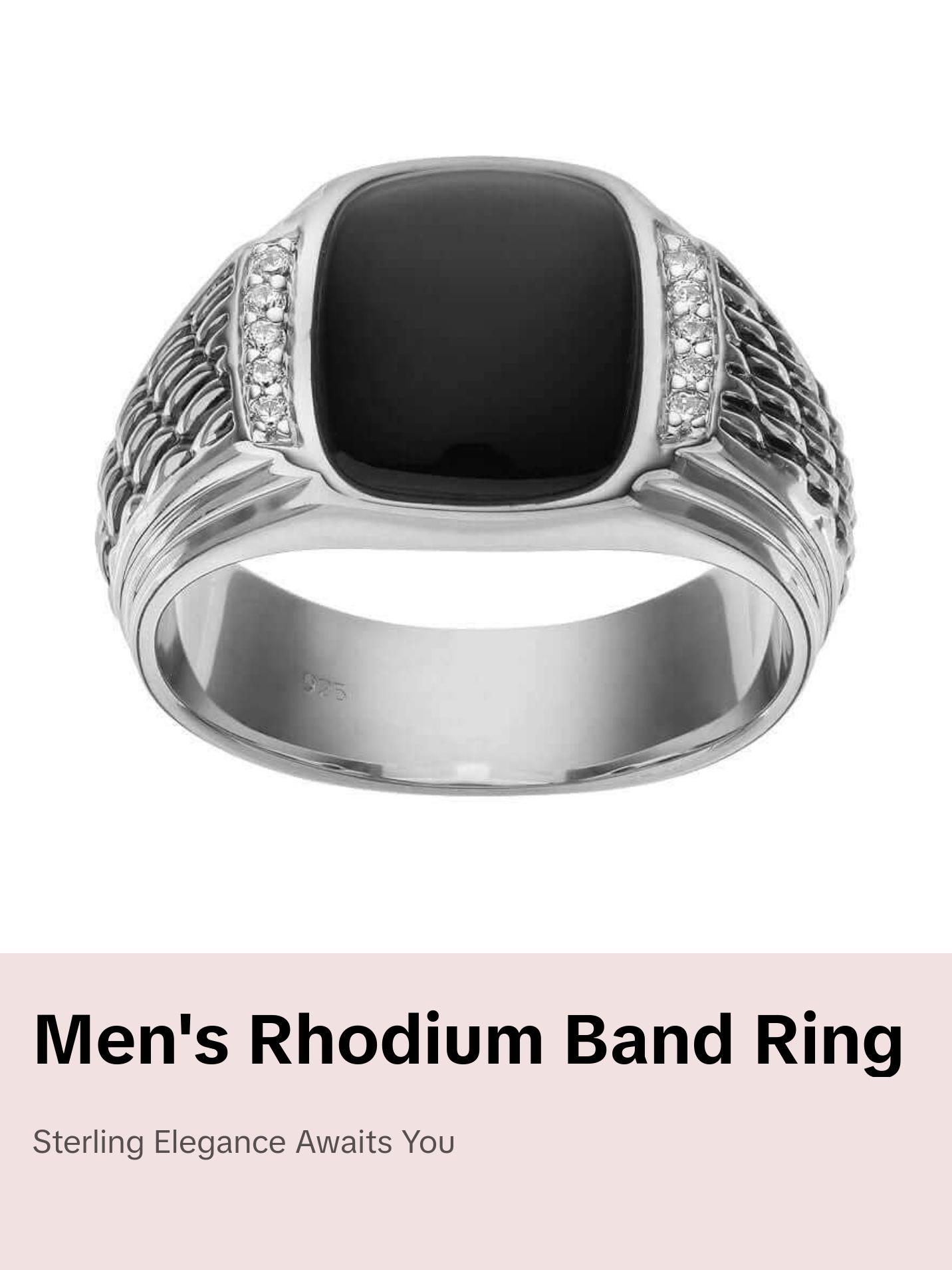 SilveRado™ for Mens 1/10 Carat T.W. Diamond & Onyx in Sterling Silver Ring - Men