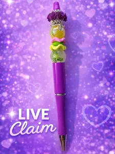 Live Claim-Plastic Beaded Pen (STYLE 10)