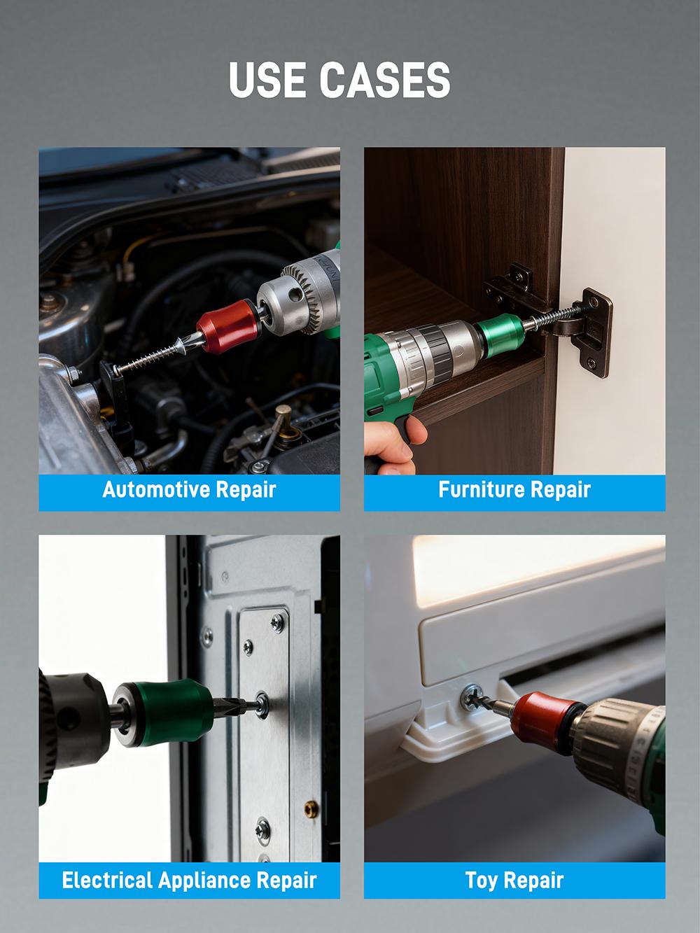 2PCS Strong Magnetic Screw Ring Set, Universal 1/4" (6.35mm) Hex Screwdriver & Drill Bit Magnetizer, Screw Holder with Bonus PH2 Bits