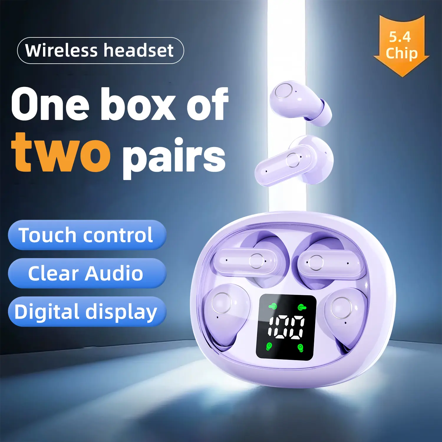 MSHUKCOE 2-in-1 Smart Wireless Earbuds - Bluetooth 5.4 Chip, Compact Mini, Lightweight Feels Easy on Ears, 36H Battery Life, Noise Cancellation, Stable Connection, Fast Charging, Cordless, Suitable for Sports, Calling,back to school,back to school haul