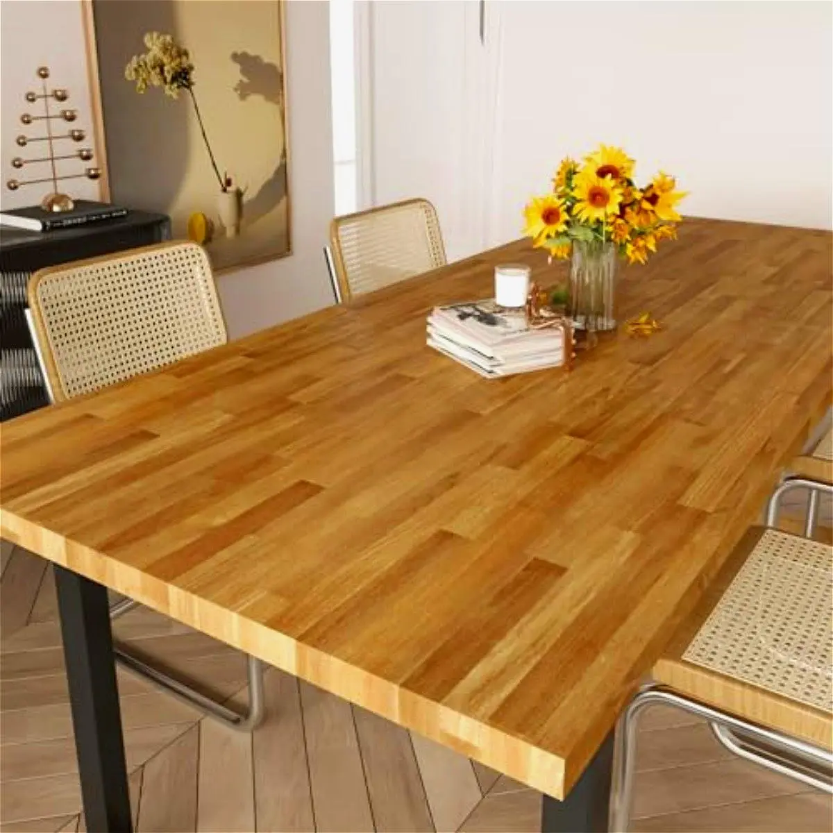 Thick Butcher Block Contact Paper for Countertops Waterproof Self Adhesive Brown Wood Wallpaper Peel and Stick Wood Grain Contact Paper Removable Wood Wallpaper for Table Cabinets