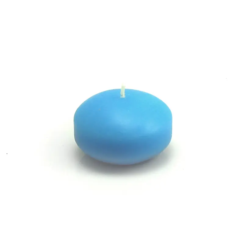 212 MAIN 24-Piece Small 1.75 in. Round Unscented Handmade Colored Wax Floating Candle Pack - 3-Hour Burn Time, Light Blue Home Decor Supplies Candles, Floating Candles