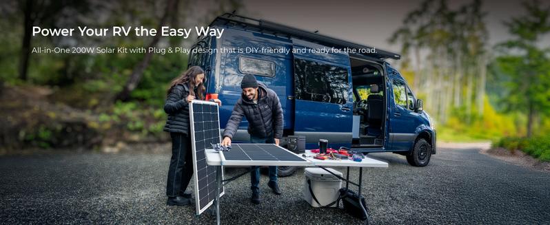 Renogy 200W 12V Solar Panel Kit | N-Type with 30A LCD PWM Charge Controller and Mounting Brackets for RV, Boat, Trailer, Camper, Marine & Off-Grid Use