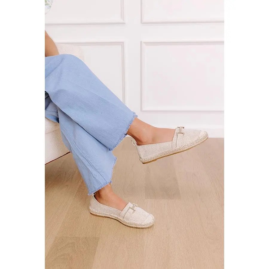 The Ellie Espadrille Flat in Oatmeal