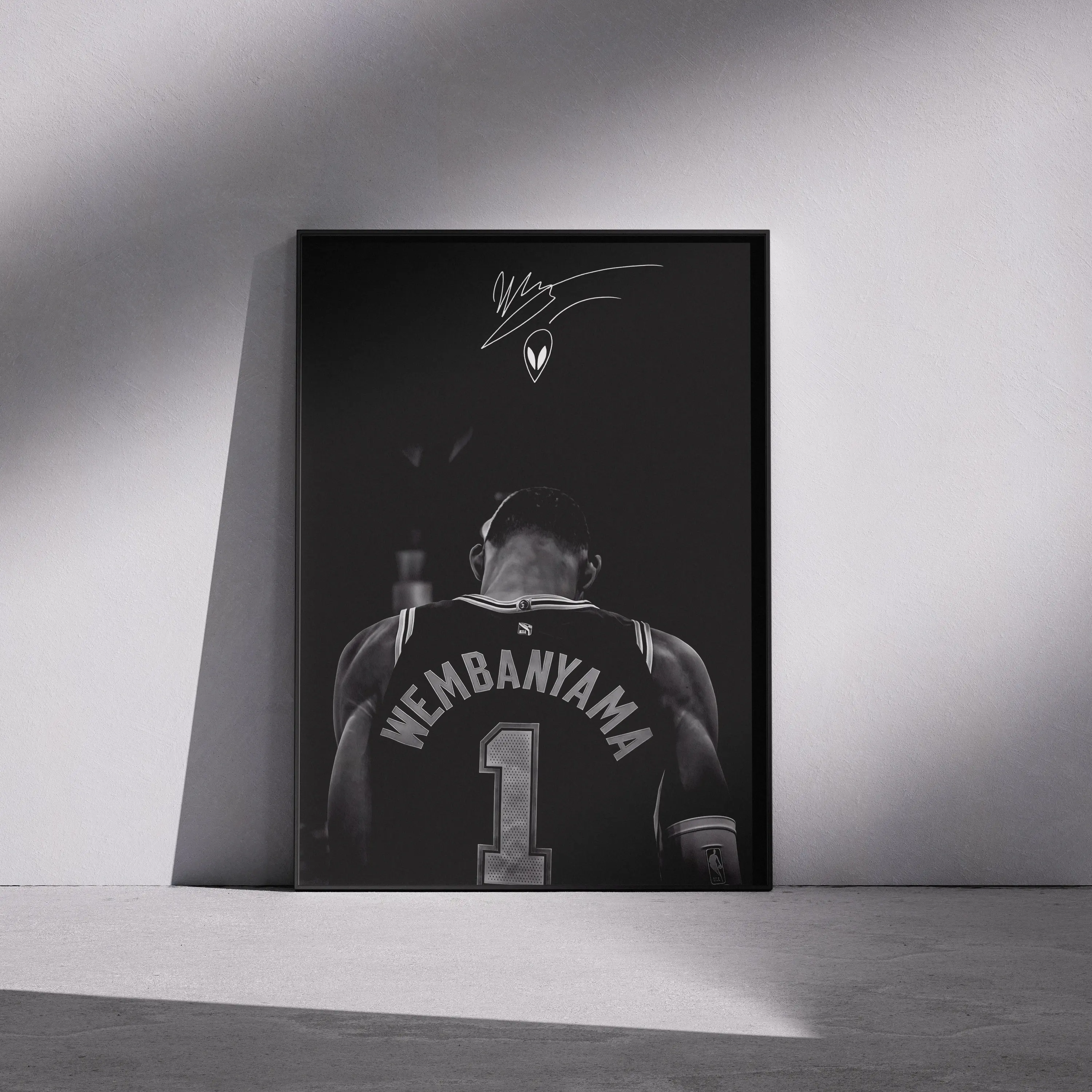 [NO FRAME] Wemby Fan Poster, Minimal Basketball Wall Art, Alien Inspired Sports Decor, Black Aesthetic Bedroom Poster, Gift for Real Fans