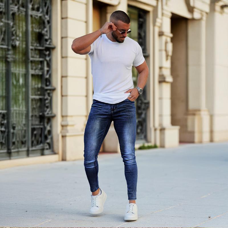 GINGTTO Men's Skinny Jeans Slim Fit Stretch Elastic Waist Jeans Pants