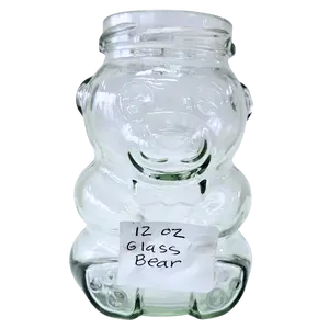 12 oz Glass Bear Honey Jar