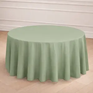 Polyester 120" Round Tablecloth Sage Green - Seamless Wrinkle-Resistant Table Cover