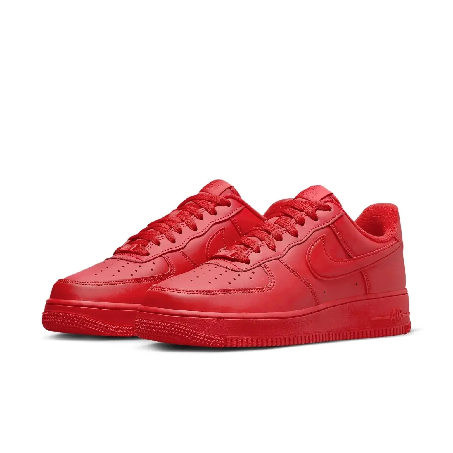 Nike Air Force 1 Low Triple Red Men's CW6999-600 Trendy Sneakers Color Block Sneakers