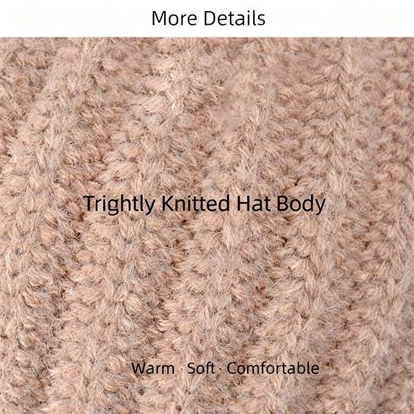 Winter & Autumn Knitted Scarf-Hat Combo: Fleece-Lined, Thickened Warm Wool Hat with Face Cover for Outdoor Cycling, Windproof Ski Mask, Cold-Weather Face Shield, Winter Scarf Hat for Outdoor Sports Protection