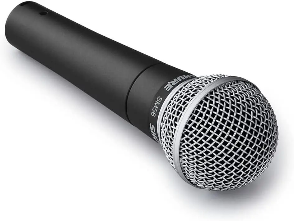 Shure SM58-LC Professional XLR Dynamic Vocal Microphone with Tailored Frequency Response, Brightened Midrange, Cardioid Pattern, Wind-Cut Mesh, Wind Noise Reduced, Adapter for Live Performances, Studio Recording