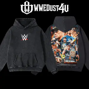 WWEDust4U Retro Vintage Limited Edition John Cena 17-Time World Champion Hoodie 100% Cotton Blend Pre-washed for Softness Classic Menswear