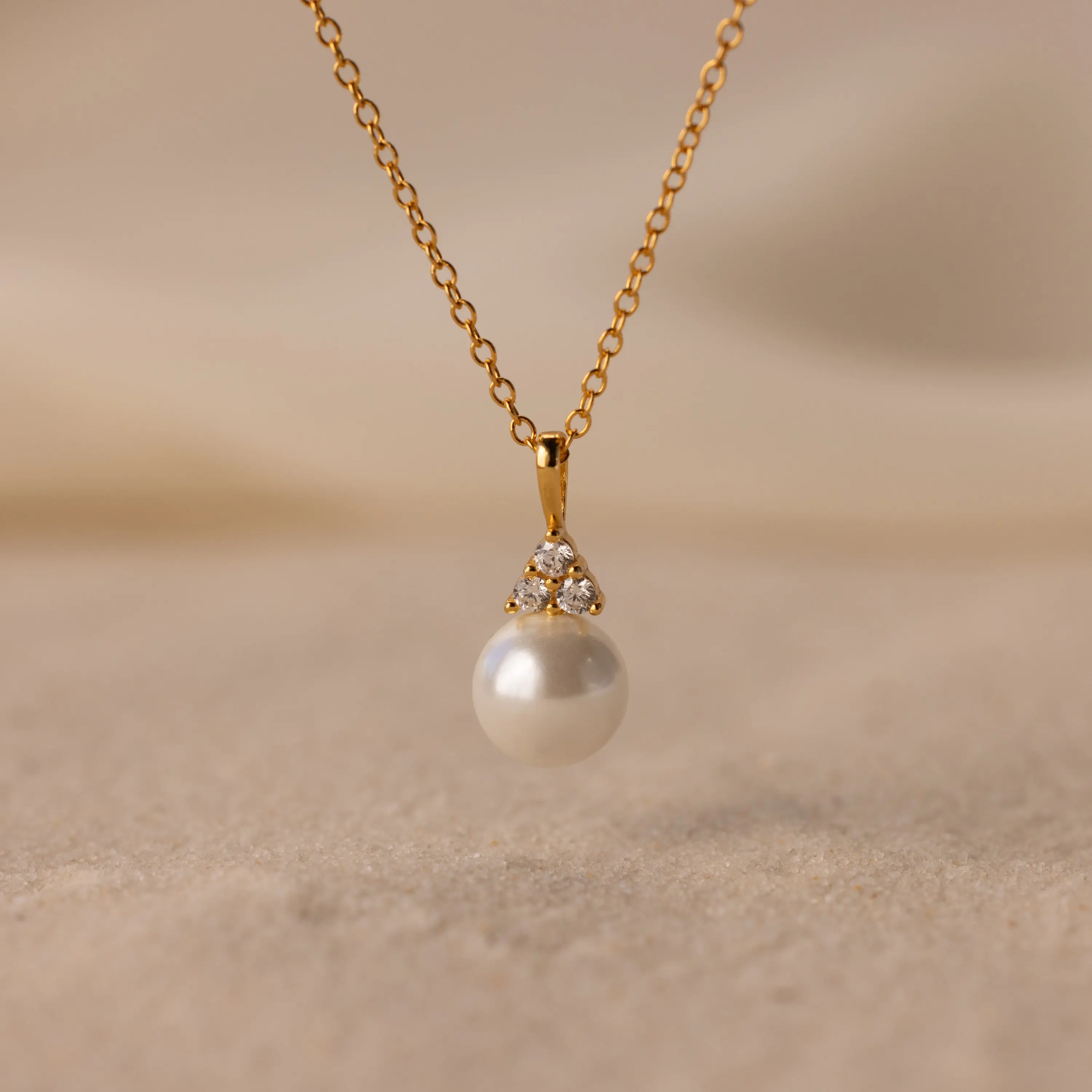 Diamond Halo Pearl Necklace by Caitlyn Minimalist - Crystal Pearl Drop Charm Necklace - Dainty Jewelry - Wedding Gift