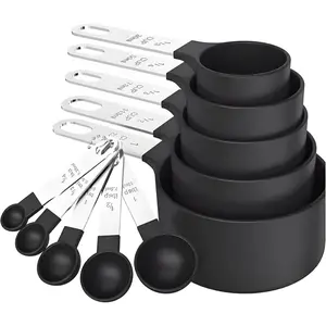 10 PCS Measuring Cups & Spoons Set, Stackable Cups and Spoons, Nesting Measure Cups with Stainless Steel Handle, Kitchen Gadgets for Cooking & Baking