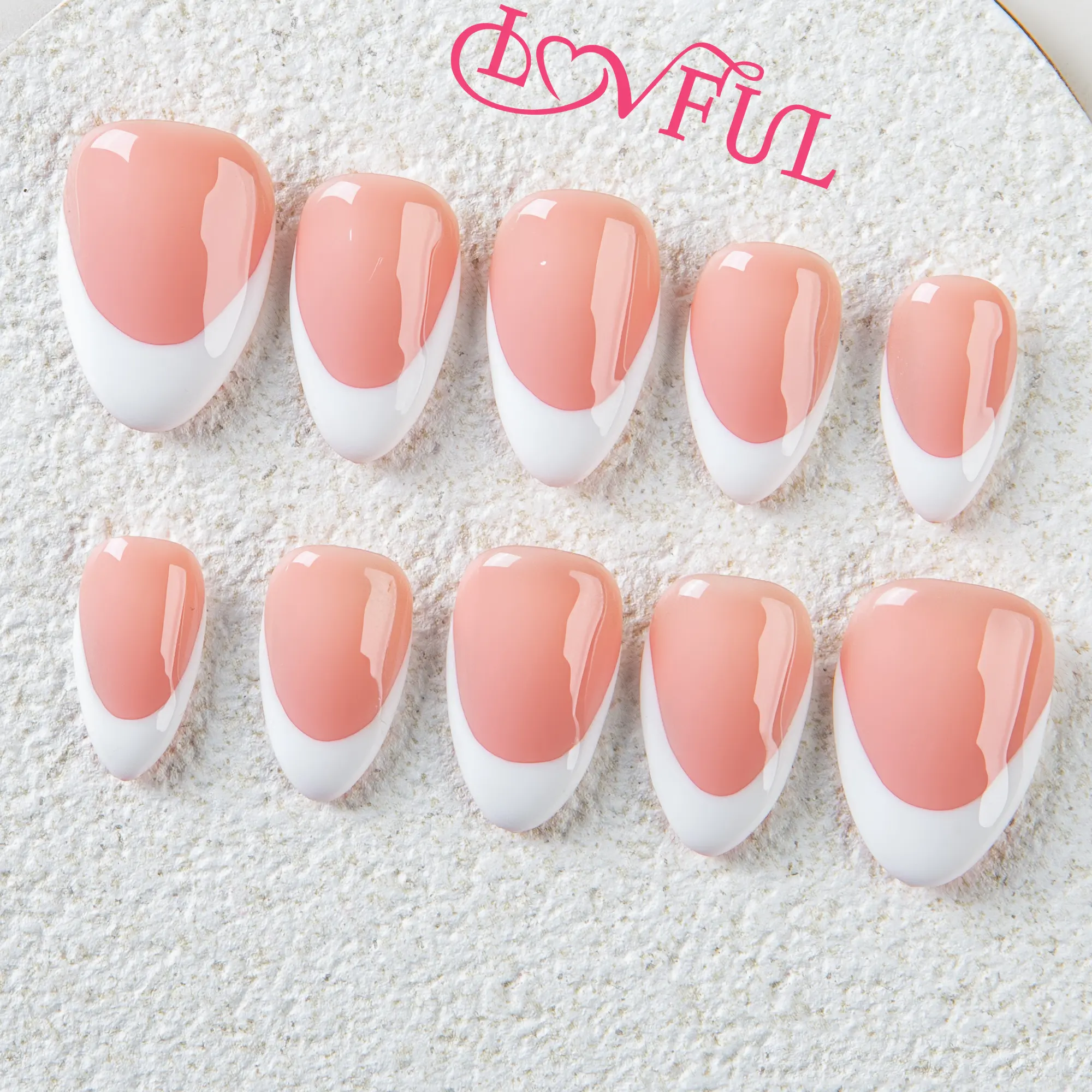 Lovful Almond Short Length 0.8'' Simple Handmade Acrylic Press on Nails | 10PCS Reusable,Salon Quality,H12-H175 Nailcare Iridescent Glitter #DealsForYouDays