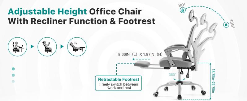 【Deal】SweetFurniture Ergonomic Office Chair, Reclining High Back Mesh Computer Desk Swivel Rolling Home Task Chair 【Deal】SweetFurniture Ergonomic Office Chair, Reclining High Back Mesh Computer Desk Swivel Rolling Home Task Chair