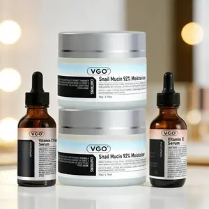 VGO Anti-Aging Vitamin C Serum & Snail Mucin 92% Firming Cream Set - Reduces Wrinkles Boosts Elasticity Enhances Natural Glow for All Skin Types Moisturizing - Moisture Hydrate Hydrating