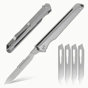 Ceramic Utility Knife Blades 5-Pack,White blade,White g10 Handle outdoor equipment black aluminum thick tactical camping survival crag tool lightweight
