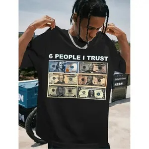 Fashion Mens 6 People Graphic Cotton T Shirt Casual Round Neck Short Sleeve 100 Cotton Knit Fabric Black With Design Fit Cotton T Shirts