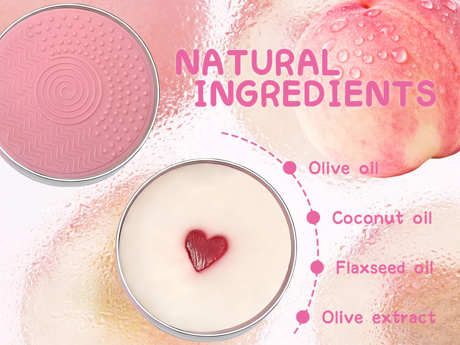 Heart-Shaped Cosmetic Brush Cleaner Solid Soap with Color-Removing Sponge, Silicone Cleaning Pad - Gently Scrubs, Instantly Cleans, Residue-Free, Removes Eye Shadow Pigment - sohochic