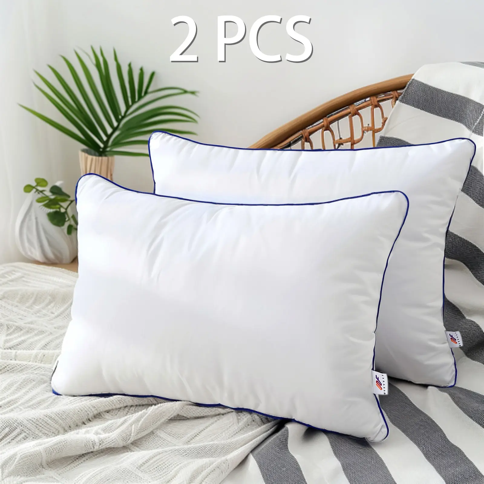 Throw pillow inserts set of 2 Indoor euro pillow insert Bed and Couch Square Soft Throw Pillow,White