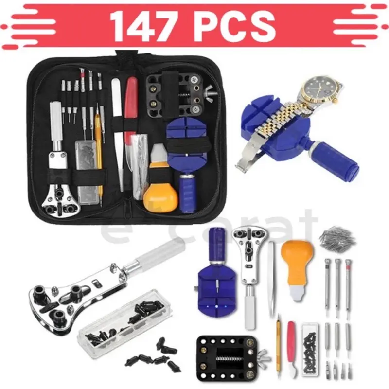 Watch Repair Tool Kit - Battery Replacement, Band Link Removal, Back Case Opener for Seiko, Citizen,Timex IWC Casio, Tag Invicta & Larger Watches Up to 55mm